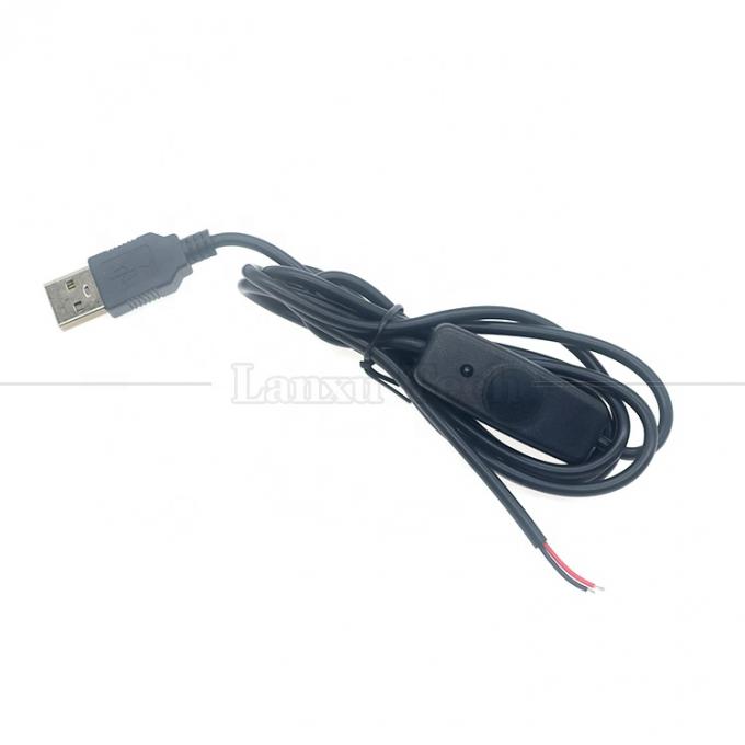 防水シリコンゴムカバー オンオフ プッシュ ボタン スイッチ 5V USB オープン 裸 2ピンのワイヤー LEDライトランプのための端ケーブル 3