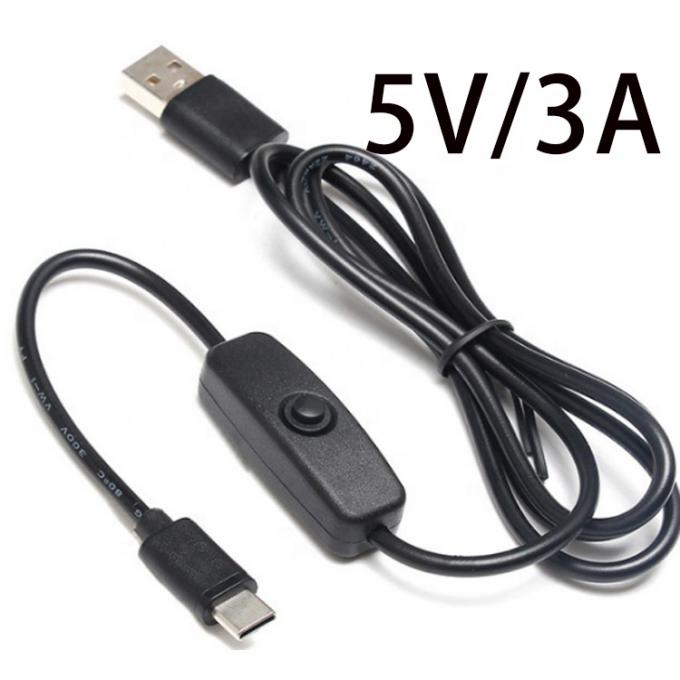 1m 5V 3A USBタイプCケーブル ラスベリーパイのスイッチオンオフ 0