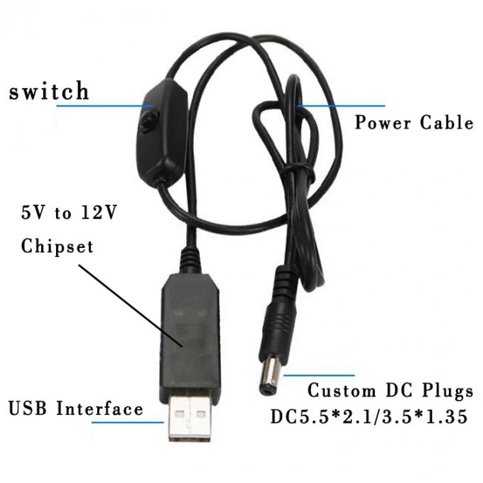 高品質のブースター 5V USBから 12V 9V DC 5.5x2.1mm バレル ジャック 電源充電器 ON OFFケーブルとスイッチをルーター扇風機 LED ストライプ 1