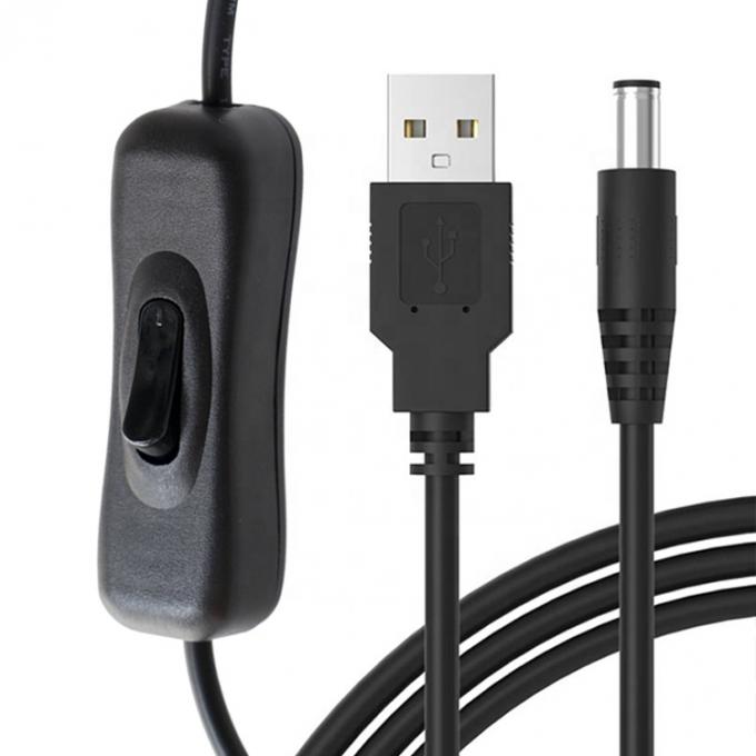 1m 5V USBからDC 5.5x2.1mm 電源充電器拡張ケーブル 1