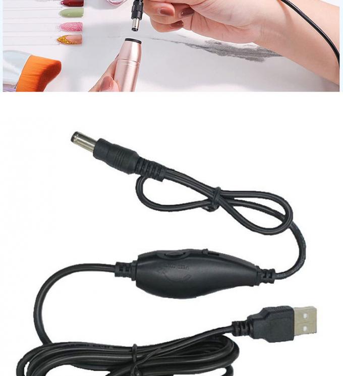5VUSBからDC 5.5x2.1mm 12V出力明るさ制御 調節可能なディマー オンオフ スイッチケーブル LEDライトランプ扇風機 6