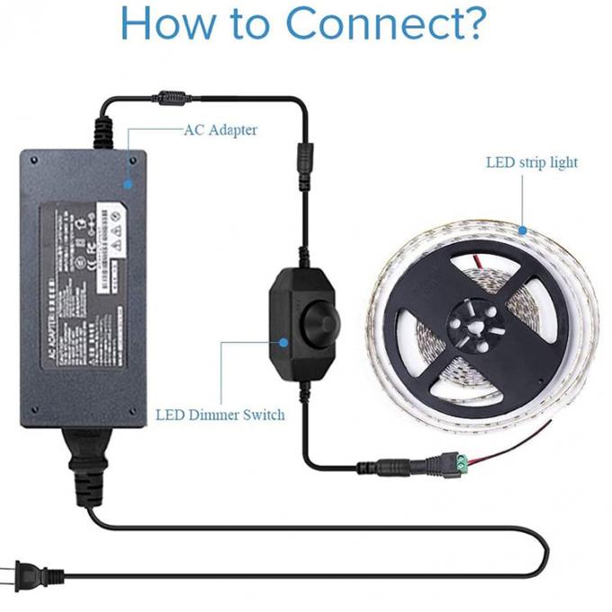 12V 24V LEDテーブルランプ ストリップロープライト 男性から女性 LEDディマースイッチ リモコン 8