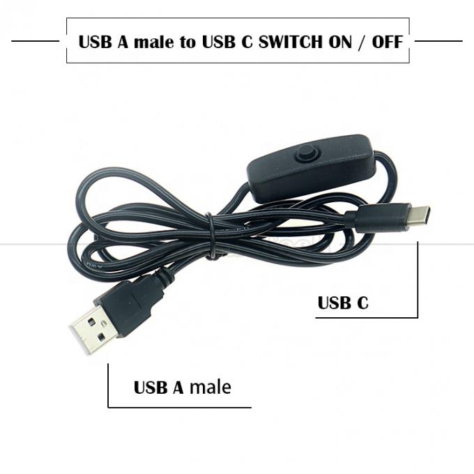 5V USB A 男性からタイプ C USB スイッチ 電源オンオフケーブル ラズベリーパイ LED ストライプ 0
