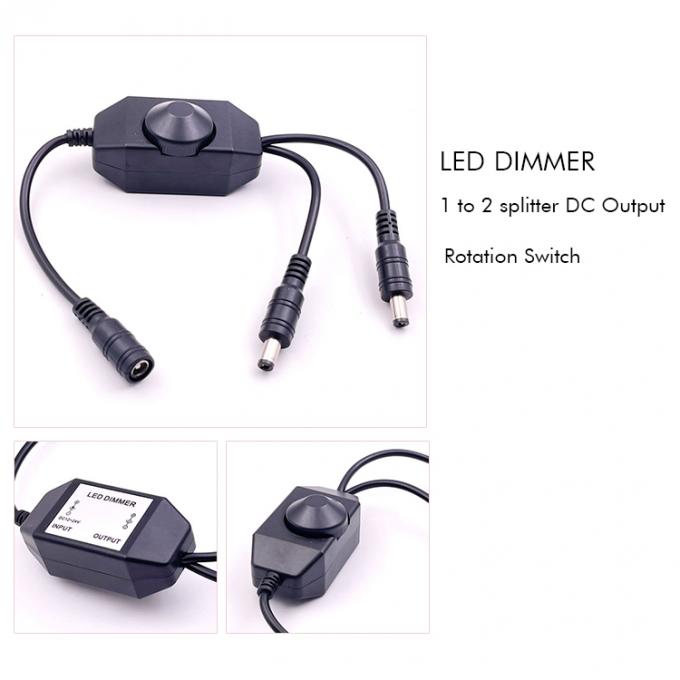 12v 1 女性からスプリッタ 2 男性 DC 電源オンオフ 回転スイッチコントローラ LEDディマー 1