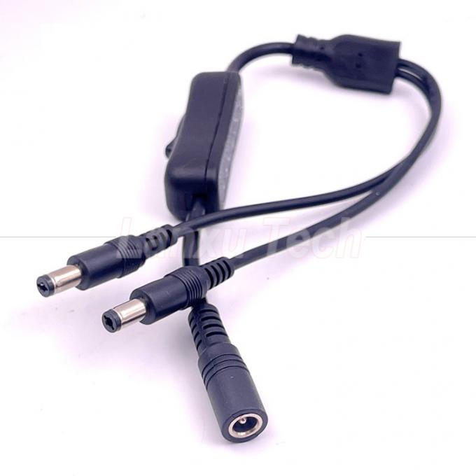 12v スプリッター 1 女性から2 男性 DCプラグ 5.5x2.1mmオンオフ スイッチコードケーブル LEDランプライト 4