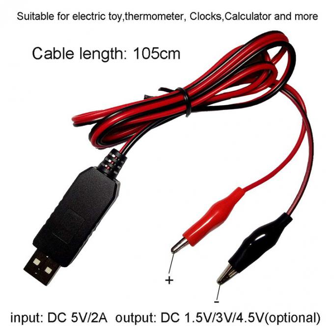 AAA AAA バッテリーエリミネーター リパース バッテリー USB 5v から 1.5v 3v 4.5v ステップダウン 電源充電ケーブル LEDライト 電動玩具 3