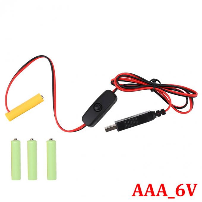1.5v 3v 4.5v 6v LR6 AA LR03 AAA バッテリー消し USB スイッチ ON OFF 電源充電ケーブルを交換する 2