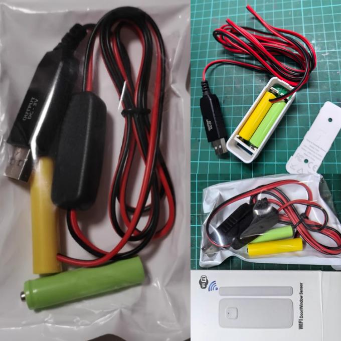 1.5v 3v 4.5v 6v LR6 AA LR03 AAA バッテリー消し USB スイッチ ON OFF 電源充電ケーブルを交換する 6