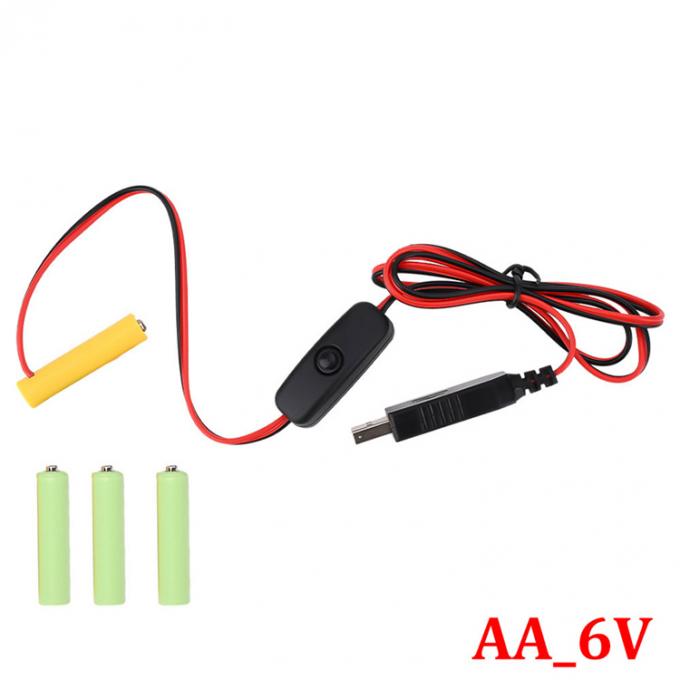 1.5v 3v 4.5v 6v LR6 AA LR03 AAA バッテリー消し USB スイッチ ON OFF 電源充電ケーブルを交換する 5