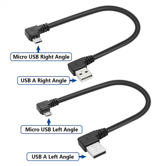 角度 USB から L 形 左 右 角 90 度 マイクロ V8 拡張 データ 充電 ケーブル 4