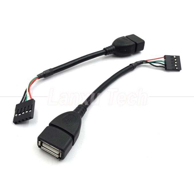 カスタムUSB2.0タイプA 女性プラグヘッダーから5ピンデュポントコネクタワイヤーマザーボードケーブル 0