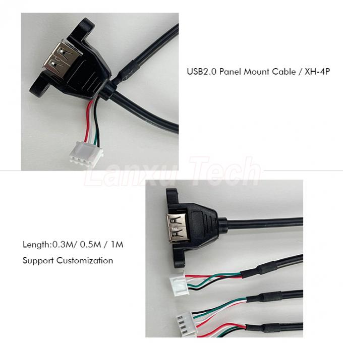 USB 2.0 パネルマウントタイプAからJST XH PH VH 4ピンケーブル 3