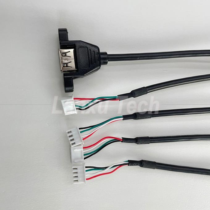 USB 2.0 パネルマウントタイプAからJST XH PH VH 4ピンケーブル 4