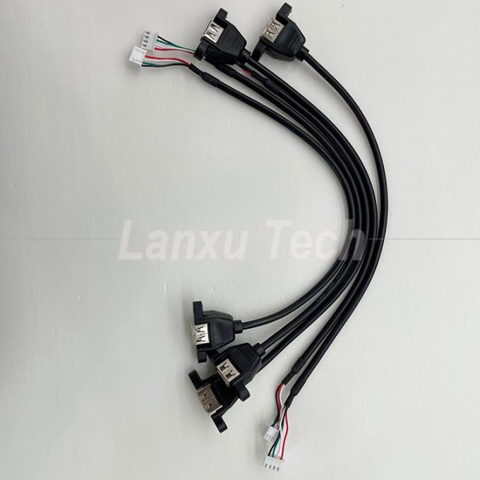 USB 2.0 パネルマウントタイプAからJST XH PH VH 4ピンケーブル 6
