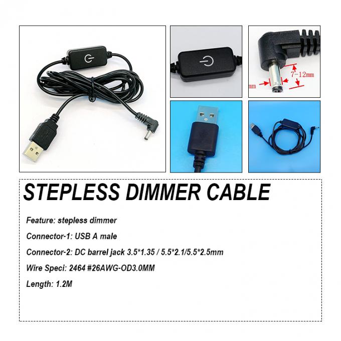 USBからDC ジャック LEDライトストライプのためのステップレスディマー 0