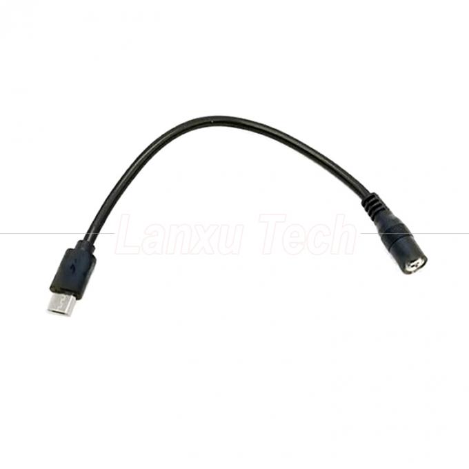 マイクロUSB 男性からDC 3.5x1.35mm 女性 ジャック ファン用電源延長ケーブル LEDストライプ 5