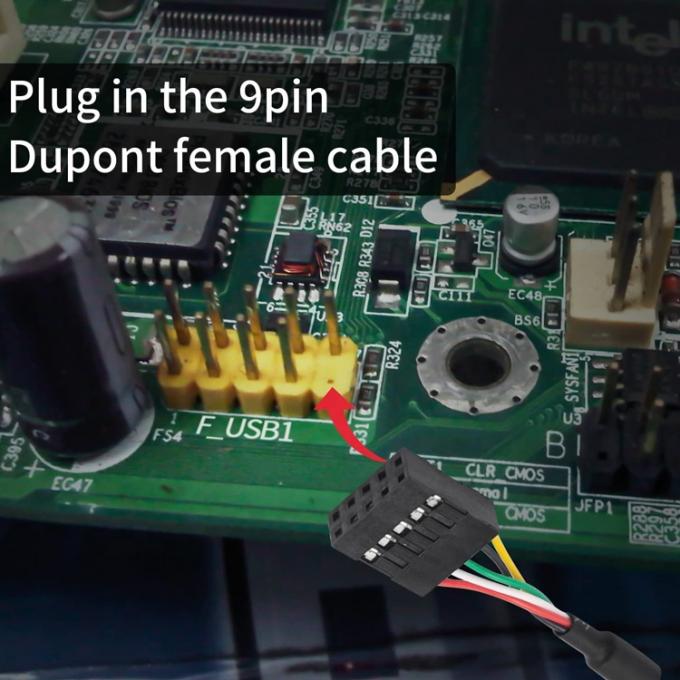 USBタイプA 女性から9ピンデュポント 女性ヘッダーマザーボードアダプターケーブル 5
