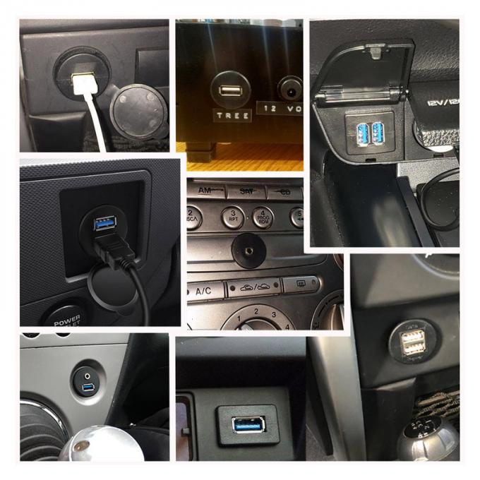 USB B2.0/3.0 男性から女性への防水拡張ケーブル プリント用自動車 トラック用ボート用モーターサイクル用コンピュータ用 6