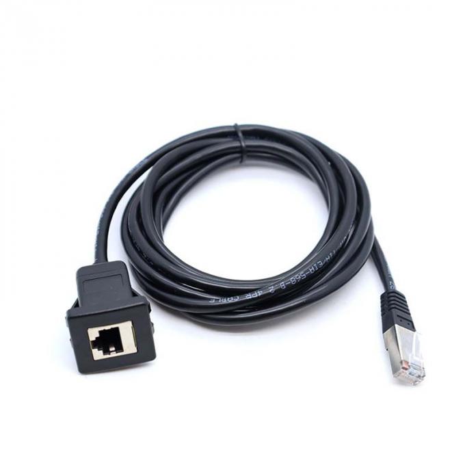 スクウェア・スナップ・オン・ヘッド RJ45 防水延長ケーブル ロープ・マウント・パネル 車用 トラック用 ボート用 バイク用 コンピュータ 1