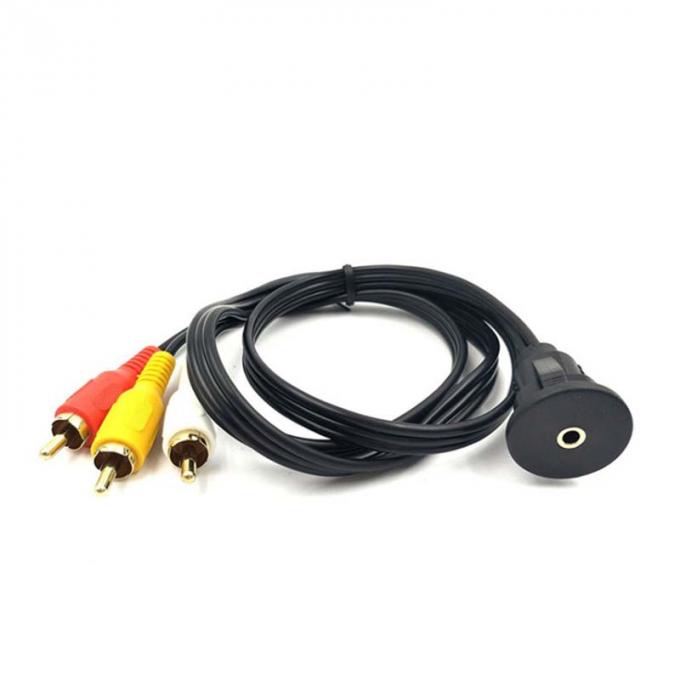 カスタム DC 3.5 から 3RCA 防水拡張ケーブル 自動車 トラック ボート モーターサイクルのコンピュータのためのフラッシュマウントパネル 0