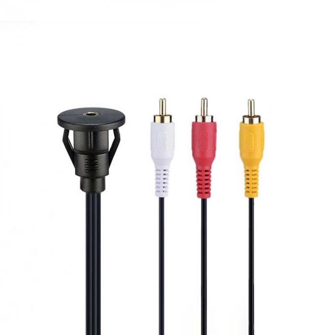 カスタム DC 3.5 から 3RCA 防水拡張ケーブル 自動車 トラック ボート モーターサイクルのコンピュータのためのフラッシュマウントパネル 2