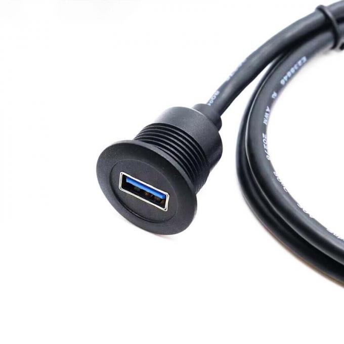 短頭USB3.0 男性から女性 防水拡張ケーブル 車用 トラック用 ボート用 バイク用 パネル付き 0