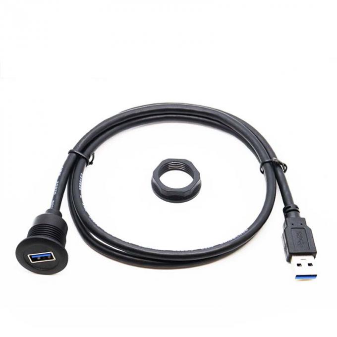 短頭USB3.0 男性から女性 防水拡張ケーブル 車用 トラック用 ボート用 バイク用 パネル付き 1