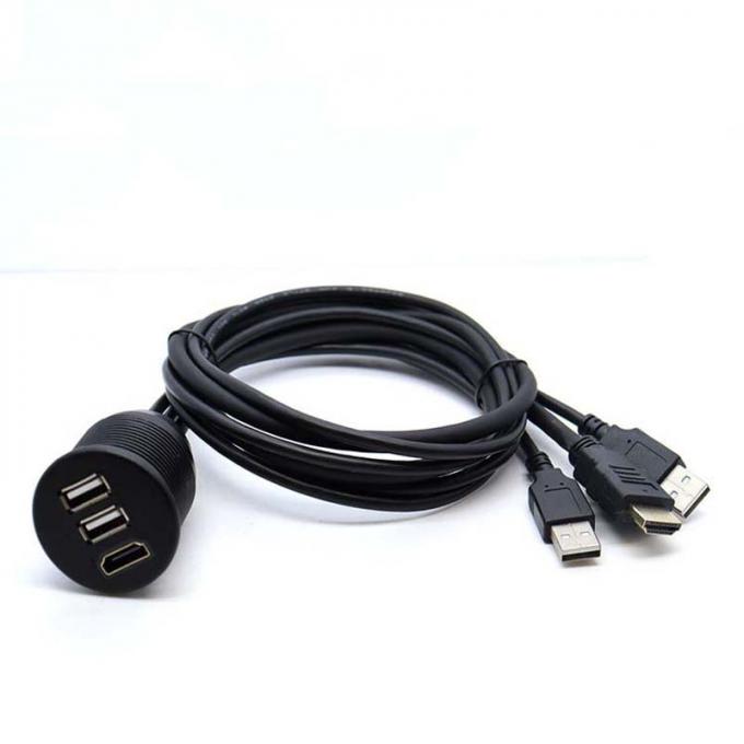 3ポート USB2.0 男性からUSB2.0女性 防水拡張ケーブル プラッシュマウントパネル 自動車 トラック ボート バイク パソコン 2