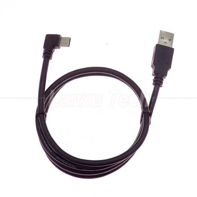 90度右角高速充電 2A USB 2.0 から C 型データ充電器拡張ケーブル 4
