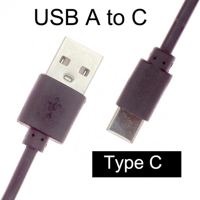 短時間高速充電 1A 2A USBのみ パワーバンク扇風機用 C型充電ケーブル 3
