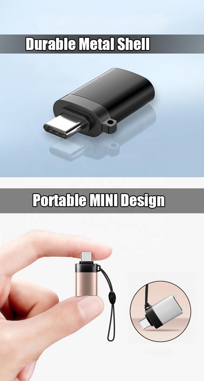ポータブル ミニローナード メタルシェル OTGタイプC 3.1 男性からUSB 3.0 女性アダプター 2