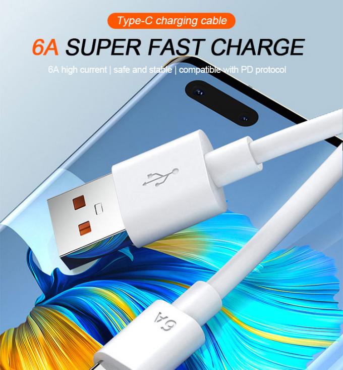 超高速充電 6AタイプC 携帯電話用USBデータ充電ケーブル 0