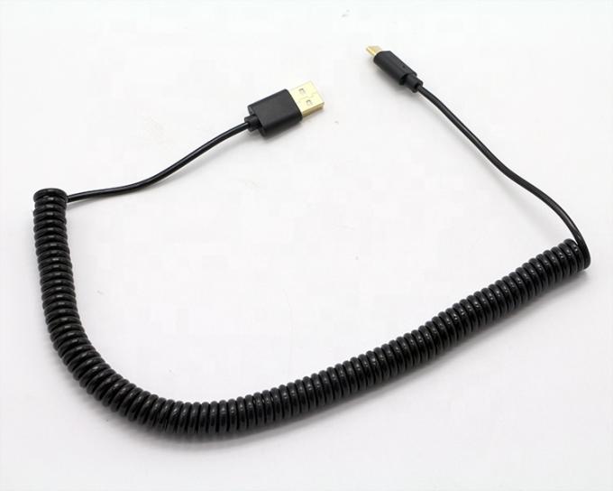 オーダーメイド 1M 2M 3M 急速充電 スプリング巻き回転式USBタイプCケーブル 4