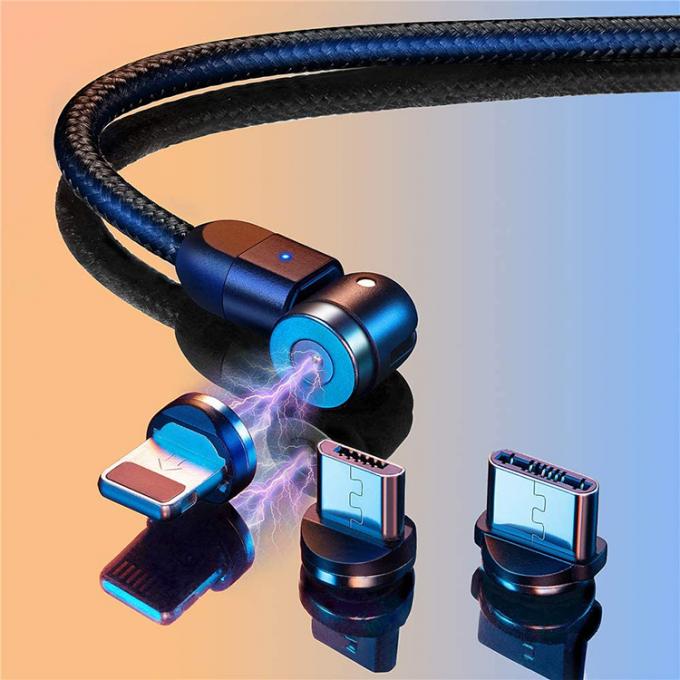 急速充電機 電話用品 540度回転 3 in 1 マイクロタイプC 磁気USB データ充電ケーブル 5