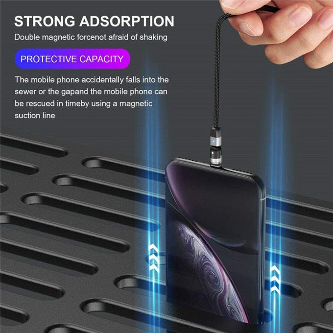 急速充電機 電話用品 540度回転 3 in 1 マイクロタイプC 磁気USB データ充電ケーブル 7
