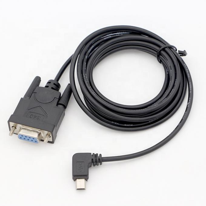 カスタム 90 度 右角 ミニ B USB 女性 DB9 RS232 シリアルケーブル 0