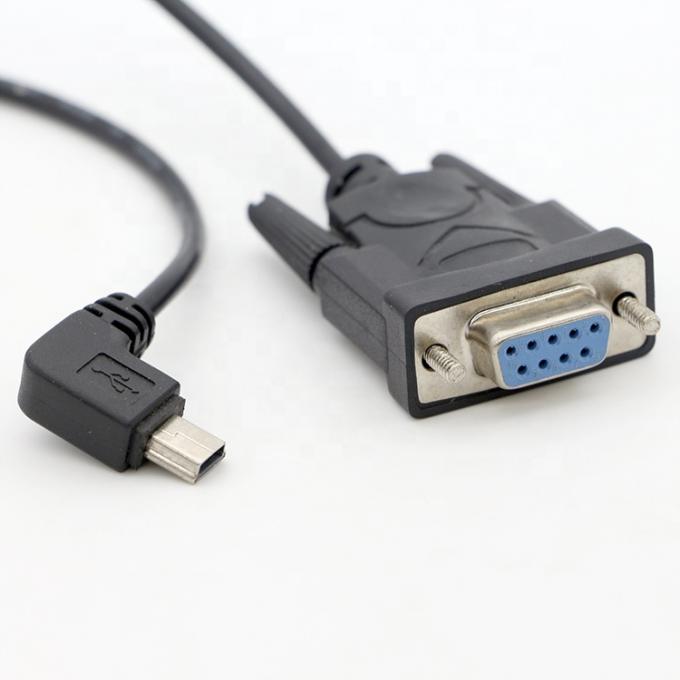 カスタム 90 度 右角 ミニ B USB 女性 DB9 RS232 シリアルケーブル 1