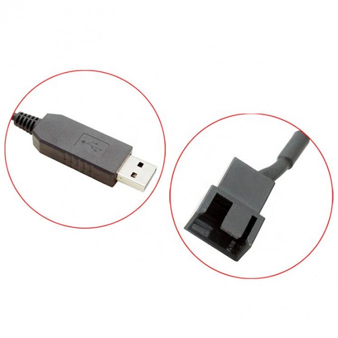 12V ステップアップ ブースト USB 3ピン 4ピン PWM PC扇風機 ON OFF スイッチ パワーアダプターケーブル 3