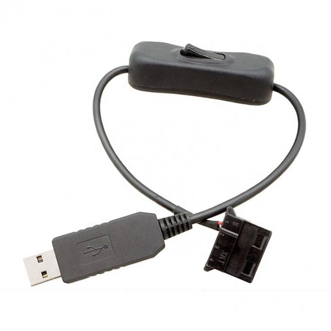12V ステップアップ ブースト USB 3ピン 4ピン PWM PC扇風機 ON OFF スイッチ パワーアダプターケーブル 6
