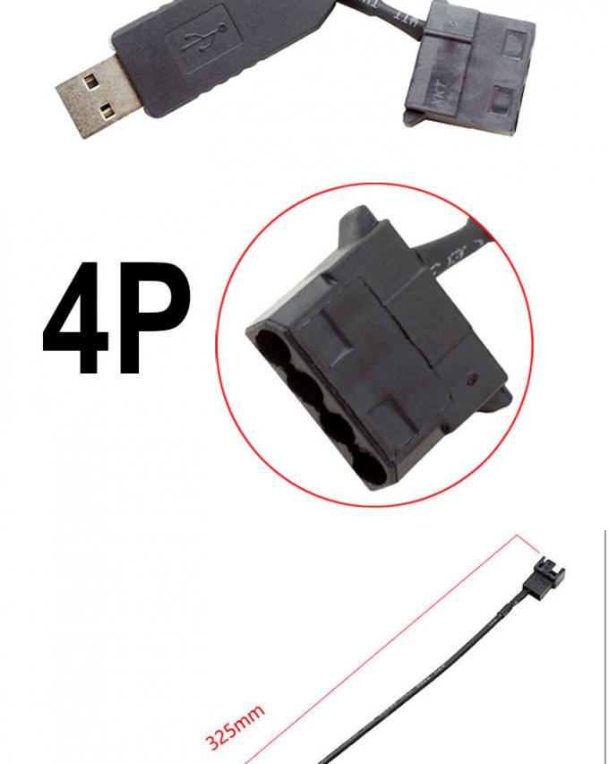 USB 5V から 12V ウォルテージ ステップアップ 3ピンと 4ピン PC ファンの電源アダプターケーブル 2
