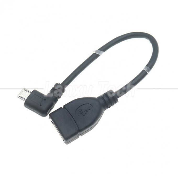 ポータブルショート 90 度 右角 マイクロ V8 から USB 女性ソケット OTG アダプタケーブル 携帯電話 ラップトップ 1