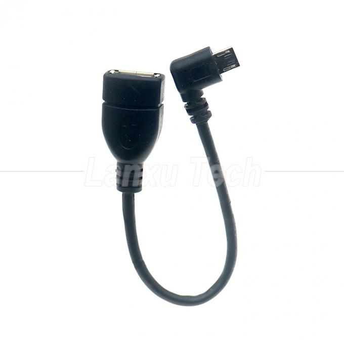 ポータブルショート 90 度 右角 マイクロ V8 から USB 女性ソケット OTG アダプタケーブル 携帯電話 ラップトップ 0