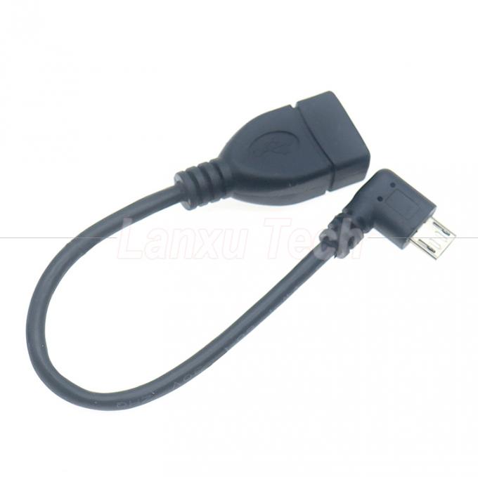 ポータブルショート 90 度 右角 マイクロ V8 から USB 女性ソケット OTG アダプタケーブル 携帯電話 ラップトップ 4