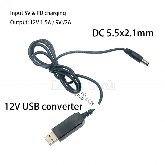 QC3.0 QC2.0 QC 充電 大出力 12V 1.5A 9V 2A 5V から 12V USB 充電ケーブル ルータ LED ストライプ 3