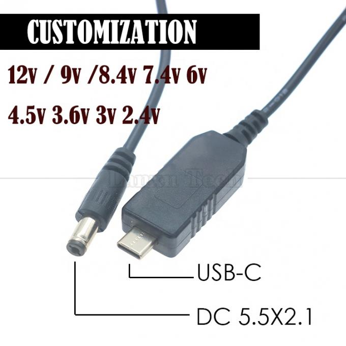 USBタイプCからDC 5.5x2.1mm 8.4v 7.4v 6v 4.5v 3.6v 3v 2.4v 9v 12v ワイファイルーターのLEDライトストライプ回路の出力ケーブル 2