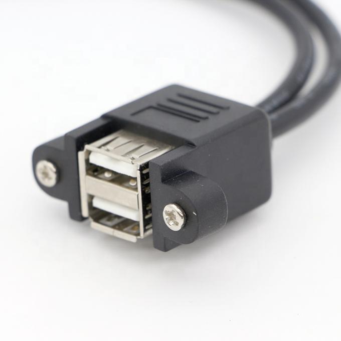 スクリューロックストッド 0.5m 1m 男性から女性 双 USB 2.0 パネルマウント拡張ケーブル 4