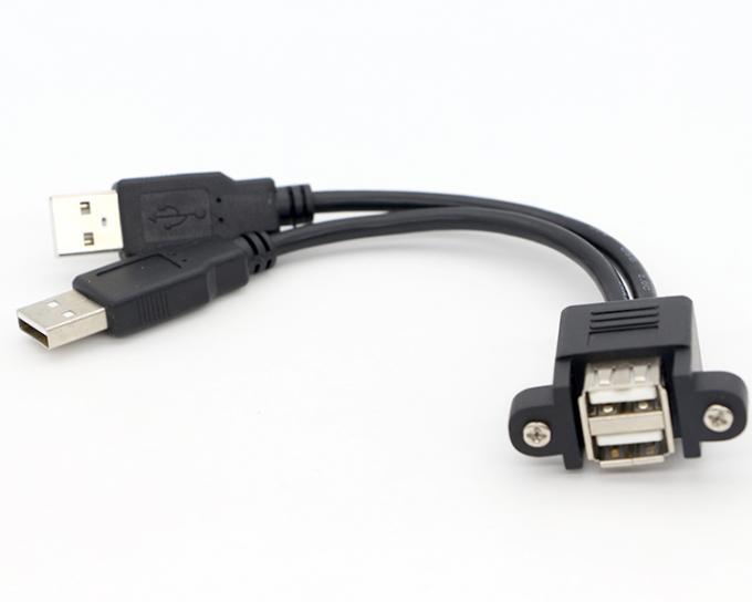 スクリューロックストッド 0.5m 1m 男性から女性 双 USB 2.0 パネルマウント拡張ケーブル 6
