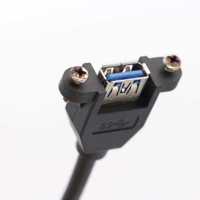 OEMスクリューロックスタッド 双 USB 3.0タイプA 女性パネルマウントケーブル モレックスコネクタ 3