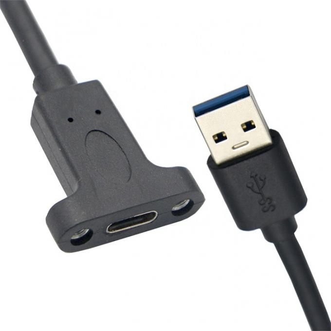 スクリューロックスタッド USB 3.0 A 男性からUSBタイプC 3.1 女性パネルマウント USB 3.0拡張ケーブル 2
