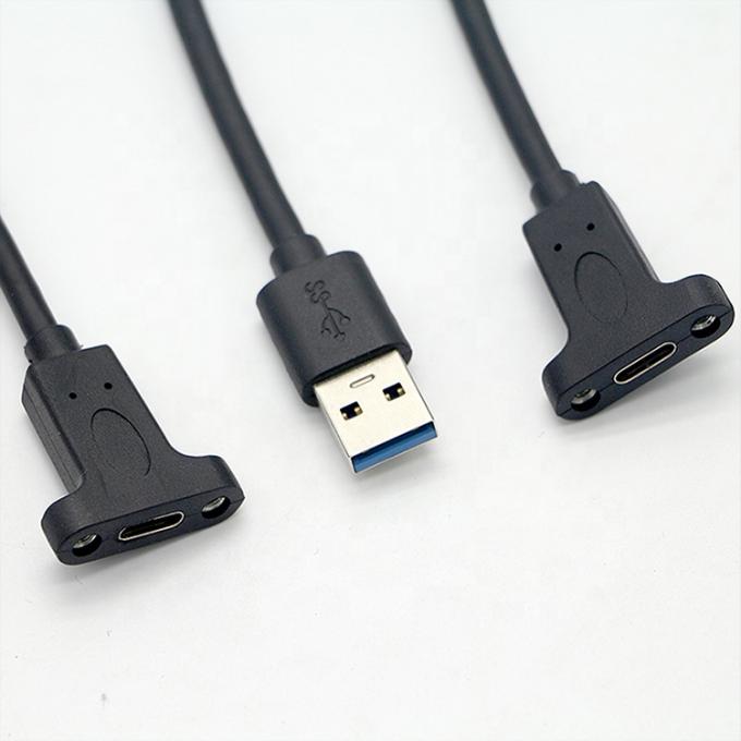 スクリューロックスタッド USB 3.0 A 男性からUSBタイプC 3.1 女性パネルマウント USB 3.0拡張ケーブル 5